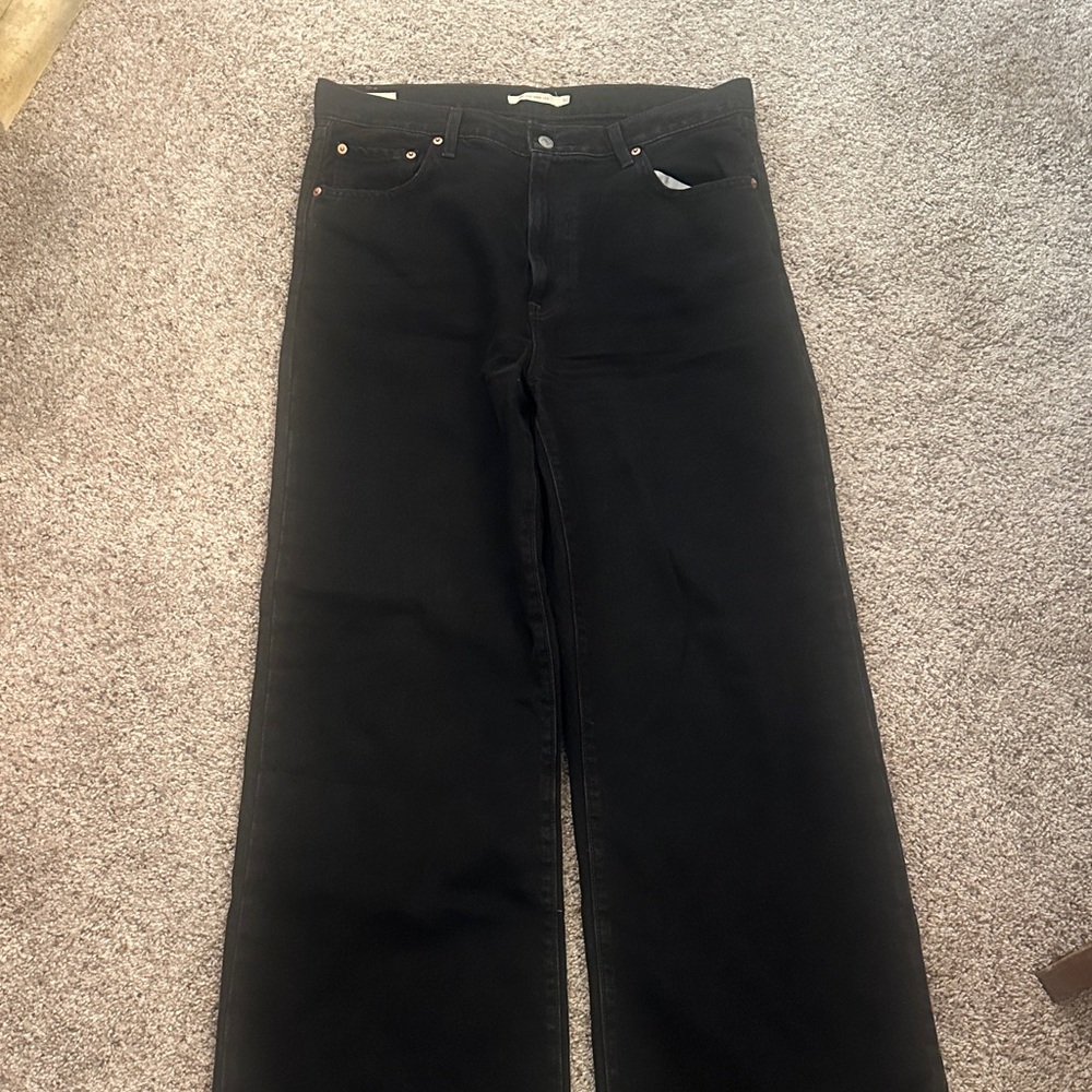 Levi’s Black Ribcage Wide Leg Jeans